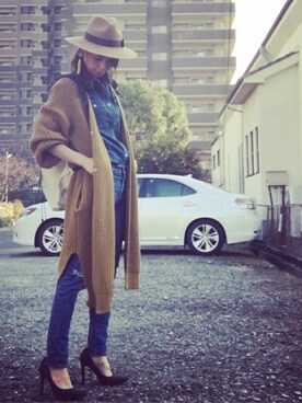 「DHOLIC（ディーホリック）のアイテム（その他アウター）」を使った、Naoさん（レディース・169cm）の冬コーディネート