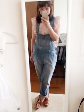 「flower」｜「アイテム（オールインワン・サロペット）」を使った、azu＊さん（レディース・157cm）の夏コーディネート