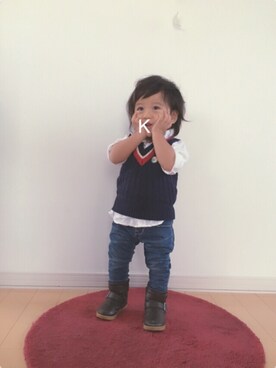 「babyGAP（babyGAP）のアイテム（シューズ）」を使った、kyokyoさん（キッズ・80cm）の秋コーディネート