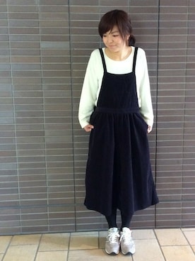 「キュロット」｜「アイテム（ワンピース/ドレス）」を使った、沙也加さん（レディース・153cm）の秋コーディネート