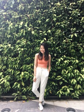 「GLASSONS（グラッソンズ）のアイテム（トップス、その他）」を使った、Katie さん（レディース・172cm）の春コーディネート