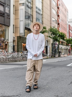 「LABRAT（ラブラット）のアイテム」を使った、ICCHOさん（メンズ・170cm）の夏コーディネート