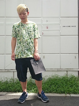 「アイテム（ハンドバッグ）」を使った、Naoki Miyamotoさん（メンズ・165cm）の夏コーディネート