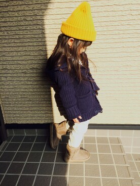 「GAP（ギャップ）のアイテム（ダッフルコート）」を使った、HIROPさん（キッズ・100cm）の冬コーディネート