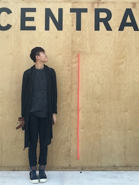 「H&M（エイチ・アンド・エム）のアイテム（カバーオール）」を使った、Riccoさん（メンズ・174cm）の春コーディネート