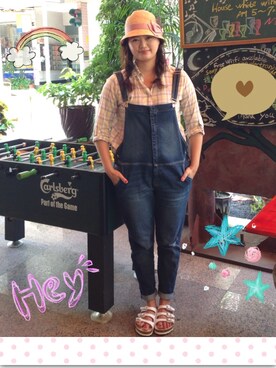 「MANGO（マンゴ）のアイテム（サロペット/オーバーオール）」を使った、Sunny Fanさん（レディース・170cm）の秋コーディネート