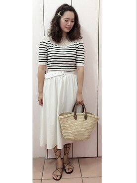 「MEIER.Q（マイヤーキュー）のアイテム（シューズ）」を使った、Sunny Fanさん（レディース・170cm）の夏コーディネート