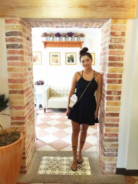 「MEIER.Q（マイヤーキュー）のアイテム（シューズ）」を使った、Sunny Fanさん（レディース・170cm）の夏コーディネート