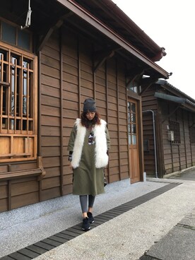 「LOVFEE（ラッフィ）のアイテム（ワンピース/ドレス）」を使った、Sunny Fanさん（レディース・170cm）の冬コーディネート