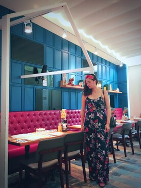 「MANGO（マンゴ）のアイテム（オールインワン・サロペット）」を使った、Sunny Fanさん（レディース・170cm）の夏コーディネート