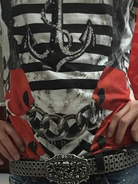 「PHILIPP PLEIN（フィリッププレイン）のアイテム」を使った、YB79 Gucci Yangboさん（メンズ・185cm）の冬コーディネート