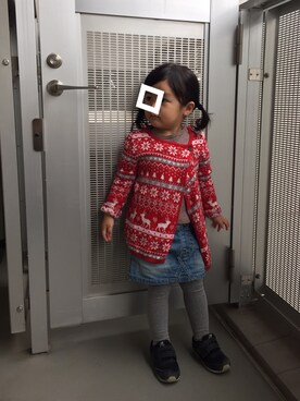「2歳3ヶ月」｜「アイテム（スカート）」を使った、いーさんちさん（キッズ・90cm）の秋コーディネート