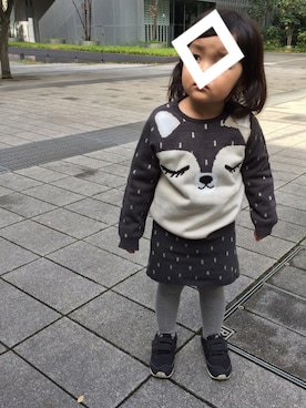 「2歳3ヶ月」｜「アイテム（ニット/セーター）」を使った、いーさんちさん（キッズ・90cm）の秋コーディネート
