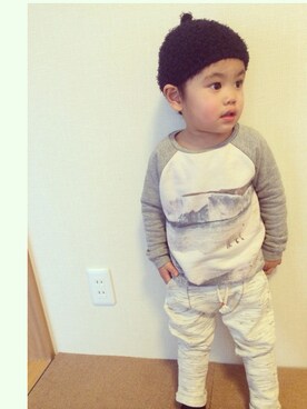 「スエット」｜hachiさん（キッズ・90cm）の冬コーディネート