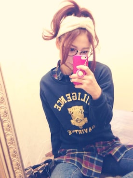 「OZOC（オゾック）のアイテム（スウェット）」を使った、Yurino_hさん（レディース・164cm）の秋コーディネート