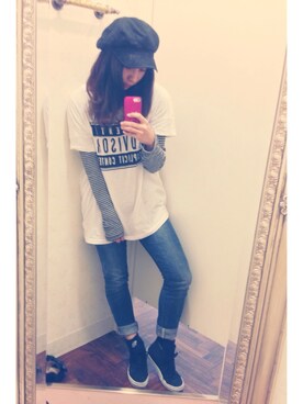 「アイテム（キャスケット）」を使った、Yurino_hさん（レディース・164cm・20代）の冬コーディネート