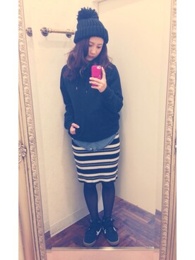 「3rd by VANQUISH（サードバイヴァンキッシュ）のアイテム（スカート）」を使った、Yurino_hさん（レディース・164cm）の冬コーディネート
