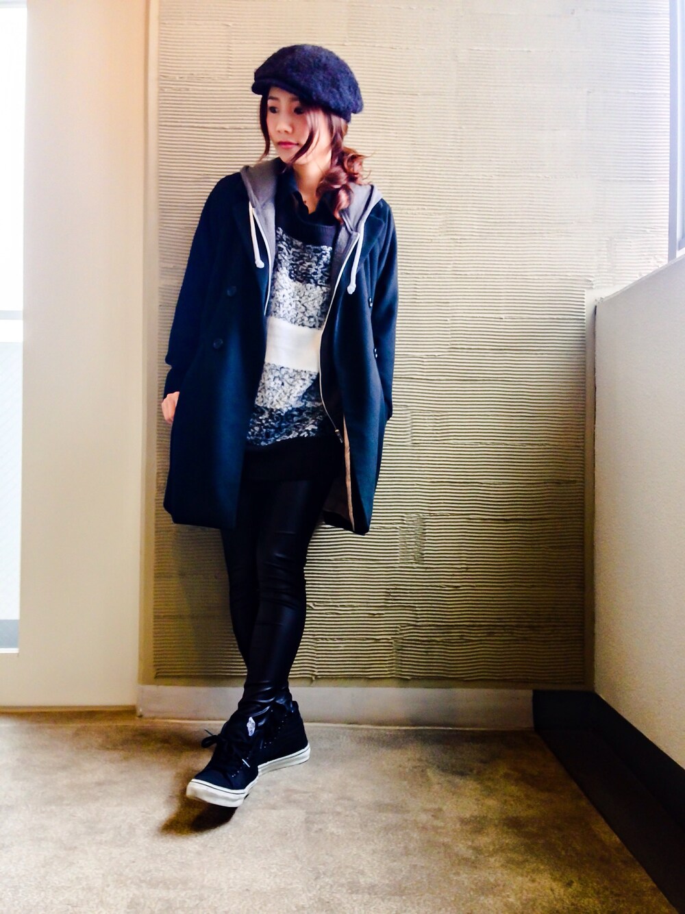 ピーコートを使った「パーカー グレー」の人気ファッション