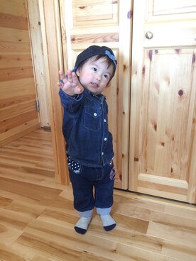 「子供服」｜ハギーさん（キッズ・90cm）の春コーディネート