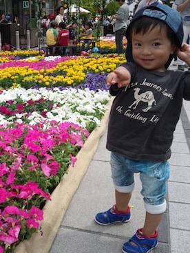 「子供服」｜ハギーさん（キッズ・90cm）の春コーディネート