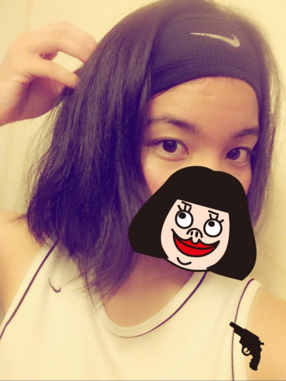 「ナイキ」｜「NIKEのアイテム（ヘアバンド、ブラック系）」を使った、Mzkiさん（レディース・155cm）の冬コーディネートの1枚目の写真