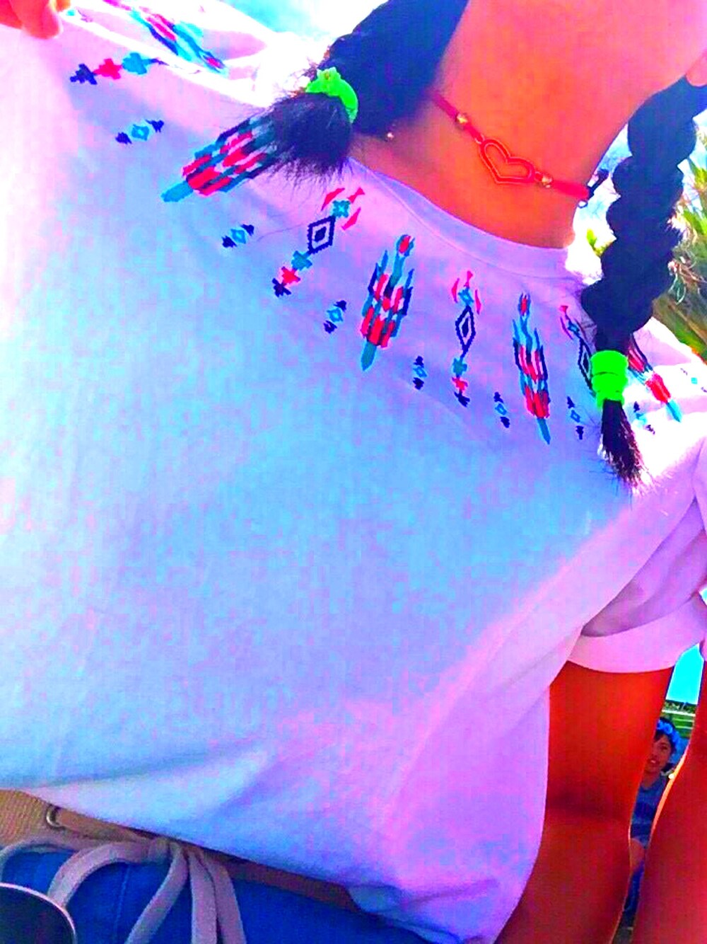 「遠足、高校生、お揃い」｜「no brandのアイテム（Tシャツ/カットソー、ホワイト系）」を使った、Mzkiさん（レディース・155cm）の夏コーディネートの1枚目の写真