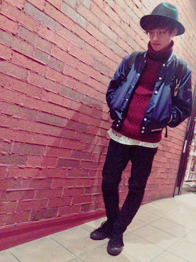 「ハットコーデ」｜kouta ueda さん（メンズ・173cm）の冬コーディネート