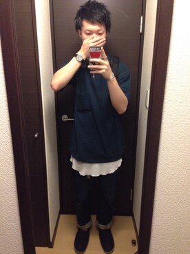 「アイテム（バングル/リストバンド）」を使った、ヤマナカアキヒロさん（メンズ・174cm・20代）の夏コーディネート