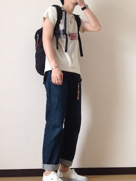 「アイテム（バングル/リストバンド）」を使った、ヤマナカアキヒロさん（メンズ・174cm・20代）の夏コーディネート