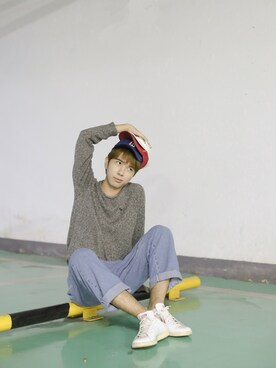 「NIKE（ナイキ）のアイテム（ハット、レッド系）」を使った、kaedeさん（メンズ・182cm）の秋コーディネート