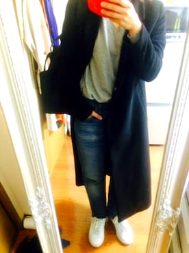 「アイテム（チェスターコート）」を使った、おてさん（レディース・163cm・20代）の春コーディネート