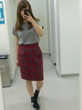 「タータンチェック」｜よちゃんさん（レディース・153cm）の秋コーディネート