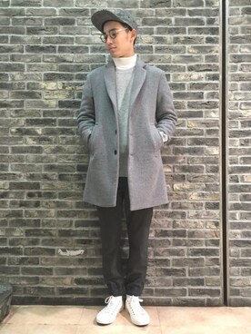 「ジャックパーセル」｜「アイテム（チェスターコート）」を使った、谷さん（メンズ・178cm）の秋コーディネート