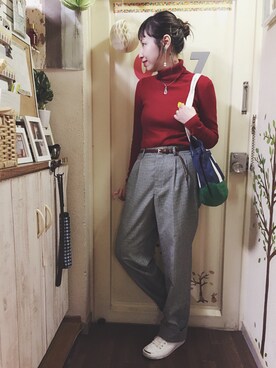 「CONVERSE（コンバース）のCONVERSE コンバース ジャック パーセル / JACK PURCEL（スニーカー）」を使った、momocoさん（レディース・157cm）の冬コーディネート