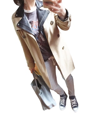 「DRWCYS」｜「アイテム（トレンチコート）」を使った、eriさん（レディース・162cm）の春コーディネート