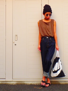 「NIKE(ナイキ)のアイテム(ショルダーバッグ)」を使った、meguさん(レディース・163cm)の夏コーディネート