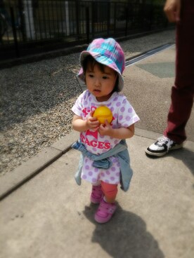 「ハットコーデ」｜Hiyoさん（キッズ・70cm）の春コーディネート