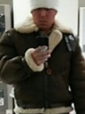 「アイテム（ミリタリージャケット、ブラウン系）」を使った、ぺけさん（メンズ・170cm）の冬コーディネート