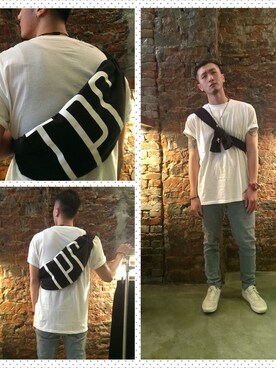 「REMIX（リミックス）のアイテム（その他アウター）」を使った、張亞璟さん（メンズ・177cm）の秋コーディネート