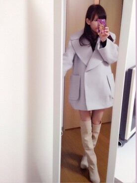 「カラーコート」｜「アイテム（ダウンジャケット/コート）」を使った、noriko ୨୧˖さん（レディース・151cm）の秋コーディネート