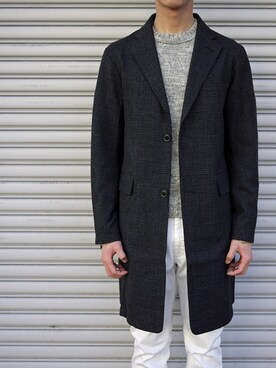 「nonnative（ノンネイティブ）のアイテム（チェスターコート）」を使った、EUREKAMO'sさん（メンズ・177cm）の秋コーディネート
