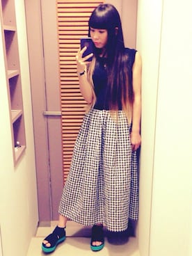 「KENZO」｜「アイテム（ワンピース）」を使った、MAIKOさん（レディース・155cm）の夏コーディネート