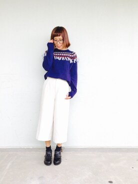 「MINIMUM（ミニマム）のアイテム（パンツ）」を使った、MAIKOさん（レディース・155cm）の冬コーディネート