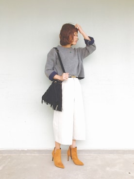 「MINIMUM（ミニマム）のアイテム（パンツ）」を使った、MAIKOさん（レディース・155cm）の冬コーディネート