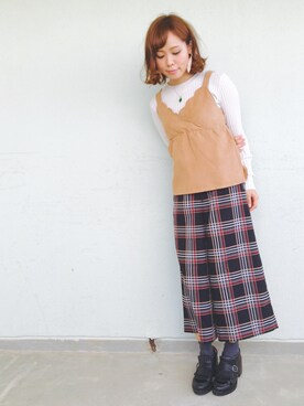 「MINIMUM（ミニマム）のアイテム（パンツ）」を使った、MAIKOさん（レディース・155cm）の冬コーディネート