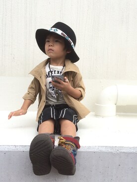 「FITH（フィス）のアイテム（ナイロンジャケット）」を使った、coiさん（キッズ・100cm）の秋コーディネート