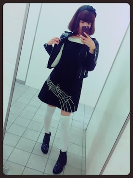 「MURUA（ムルーア）のアイテム（ライダースジャケット）」を使った、おあいこさん（レディース・160cm）の秋コーディネート