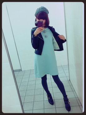 「MURUA（ムルーア）のアイテム（ライダースジャケット）」を使った、おあいこさん（レディース・160cm）の秋コーディネート