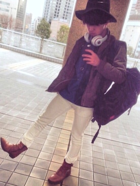 「Levi's（リーバイス）のアイテム（ブーツ）」を使った、ともさん（メンズ・171cm）の春コーディネート