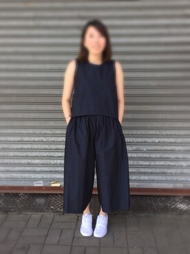 「initial（イニシャル）のアイテム（つなぎ/オールインワン）」を使った、sydneyさん（レディース・154cm）の夏コーディネート